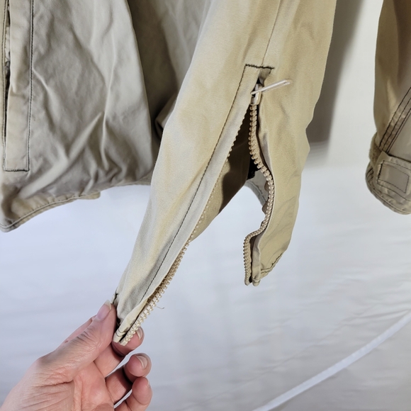 Mens Kavu Jacket Khaki 1/2 Zip Side Zippers Size Large Cotton - Picture 10 of 12